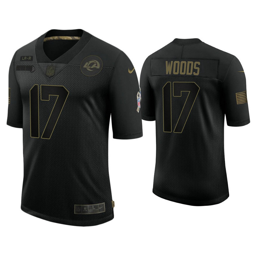 Los Angeles Rams #17 Robert Woods Black 2020 Salute to Service Limited Jersey