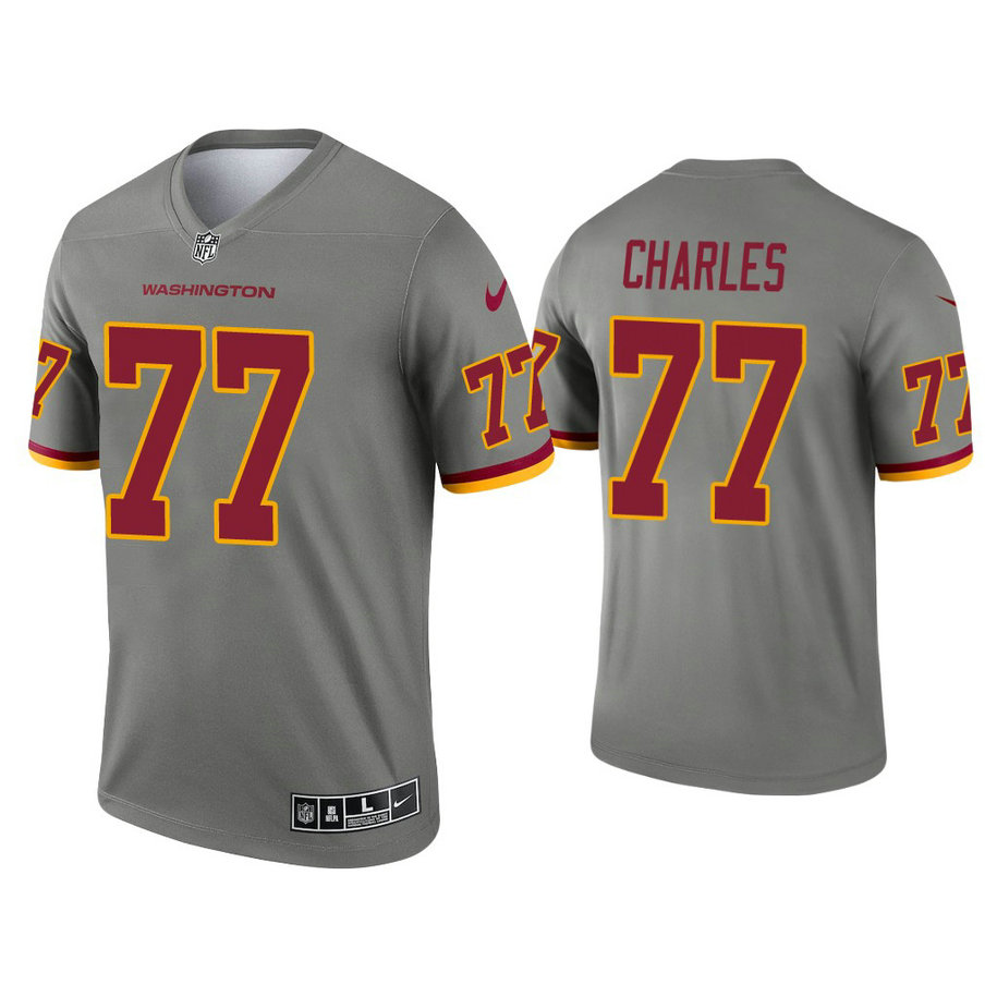 Washington Football Team #77 Saahdiq Charles Steel Inverted Legend Jersey Washington Football Team #77 Saahdiq Charles Steel Inverted Legend Jersey