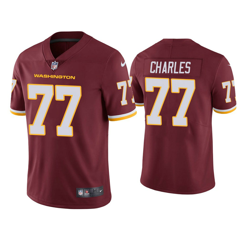 Washington Football Team #77 Saahdiq Charles Burgundy Vapor Limited Jersey Washington Football Team #77 Saahdiq Charles Burgundy Vapor Limited Jersey