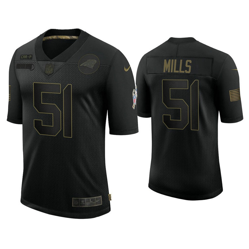Carolina Panthers #51 Sam Mills Black 2020 Salute to Service Limited Jersey