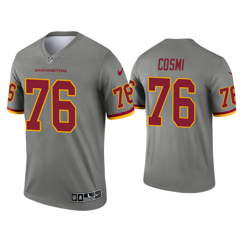 Washington Football Team #76 Samuel Cosmi Steel Inverted Legend Jersey Washington Football Team #76 Samuel Cosmi Steel Inverted Legend Jersey