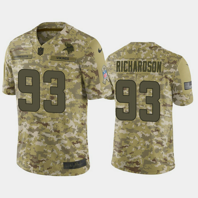 Minnesota Vikings Sheldon Richardson #93 2018 Salute to Service Limited Camo Jersey Minnesota Vikings Sheldon Richardson #93 2018 Salute to Service Limited Camo Jersey