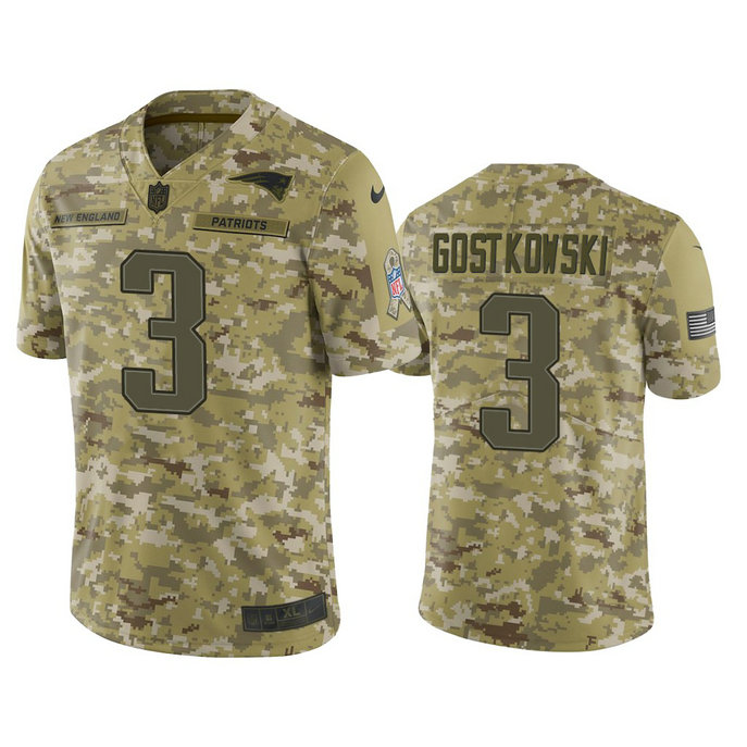 New England Patriots Stephen Gostkowski #3 2018 Salute to Service Limited Camo Jersey New England Patriots Stephen Gostkowski #3 2018 Salute to Service Limited Camo Jersey