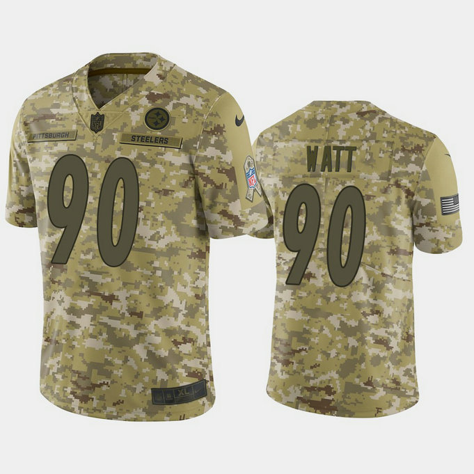 Pittsburgh Steelers T.J. Watt #90 2018 Salute to Service Limited Camo Jersey