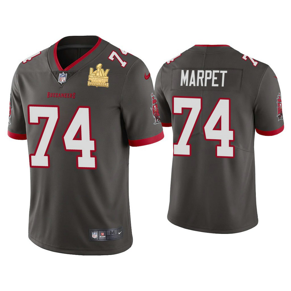 2021 Tampa Bay Buccaneers #74 Ali Marpet Pewter Super Bowl LIV Champions Pewter Vapor Limited Jersey