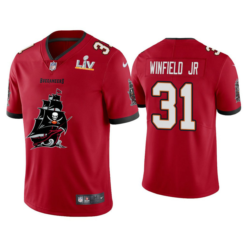 2021 Tampa Bay Buccaneers #31 Antoine Winfield Jr. Red Super Bowl LIV Champions Red Team Logo Jersey 2021 Tampa Bay Buccaneers #31 Antoine Winfield Jr. Red Super Bowl LIV Champions Red Team Logo Jersey