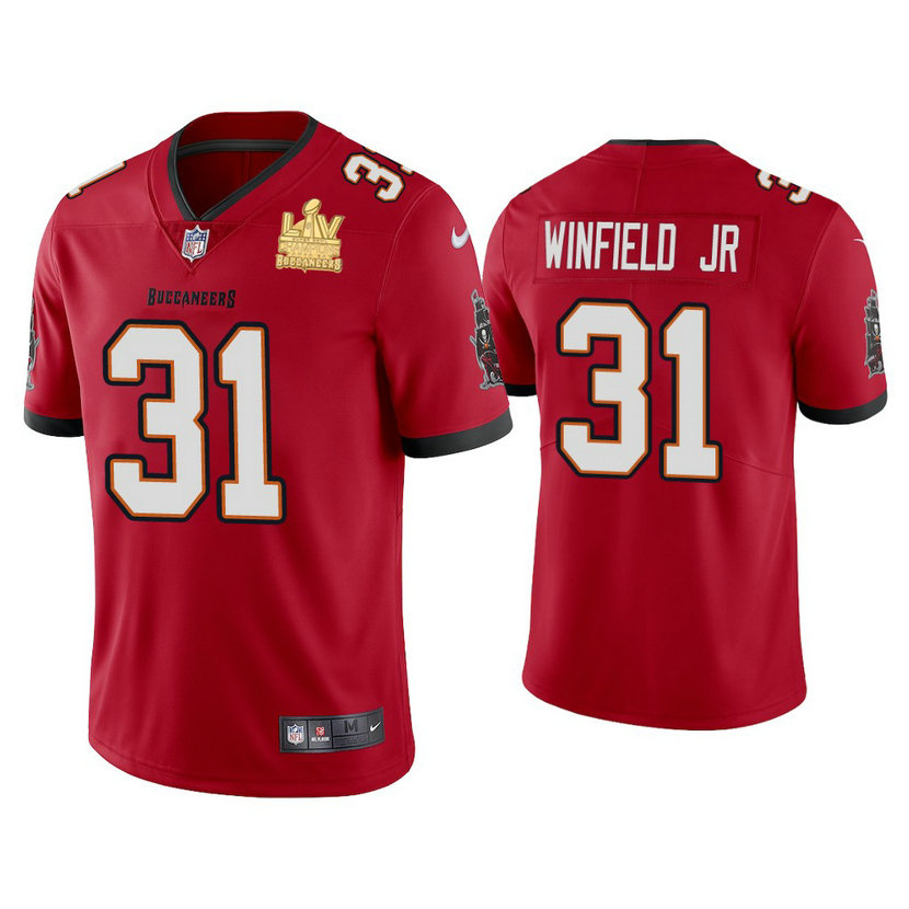 2021 Tampa Bay Buccaneers #31 Antoine Winfield Jr. Red Super Bowl LIV Champions Red Vapor Limited Jersey 2021 Tampa Bay Buccaneers #31 Antoine Winfield Jr. Red Super Bowl LIV Champions Red Vapor Limited Jersey
