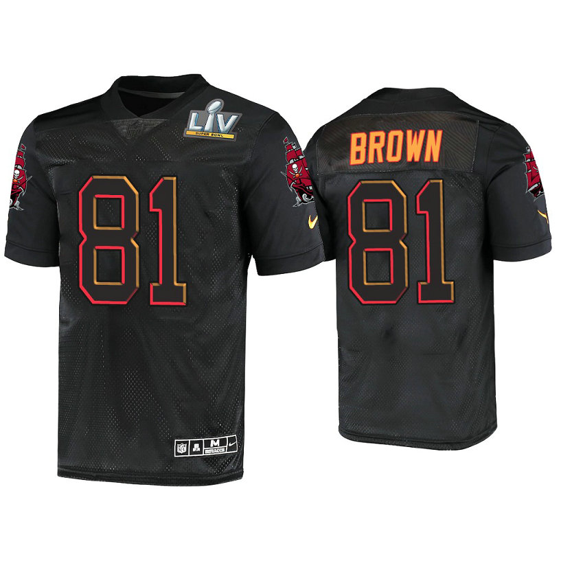 2021 Tampa Bay Buccaneers #81 Antonio Brown Black Super Bowl LIV Jersey 2021 Tampa Bay Buccaneers #81 Antonio Brown Black Super Bowl LIV Jersey