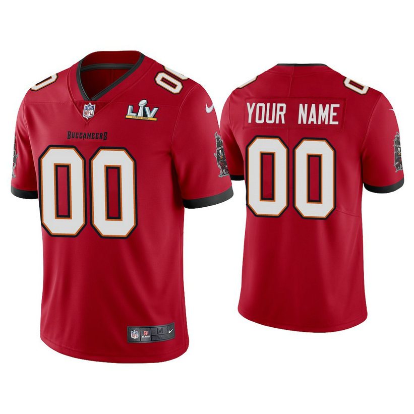 Custom 2021 Tampa Bay Buccaneers #00 Red Super Bowl LIV Red Vapor Limited Jersey Custom 2021 Tampa Bay Buccaneers #00 Red Super Bowl LIV Red Vapor Limited Jersey