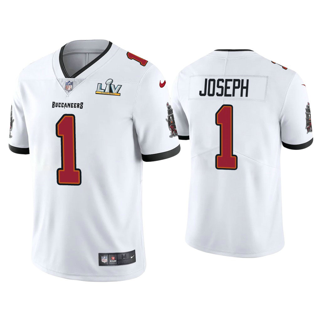 2021 Tampa Bay Buccaneers #1 Greg Joseph White Super Bowl LIV White Vapor Limited Jersey 2021 Tampa Bay Buccaneers #1 Greg Joseph White Super Bowl LIV White Vapor Limited Jersey