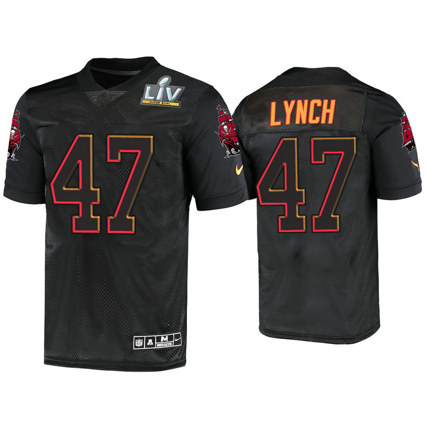 2021 Tampa Bay Buccaneers #47 John Lynch Black Super Bowl LIV Jersey