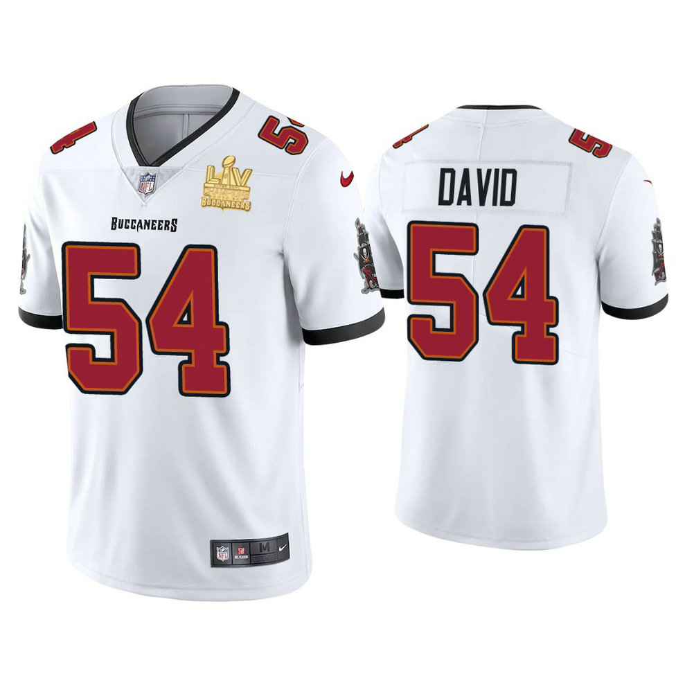 2021 Tampa Bay Buccaneers #54 Lavonte David White Super Bowl LIV Champions White Vapor Limited Jersey