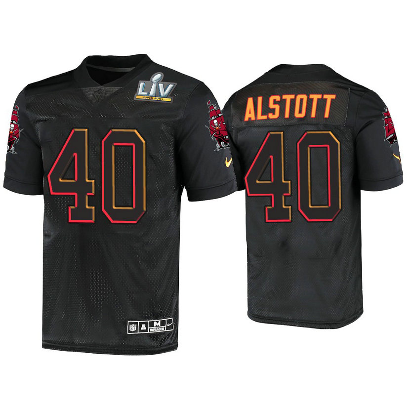 2021 Tampa Bay Buccaneers #40 Mike Alstott Black Super Bowl LIV Jersey