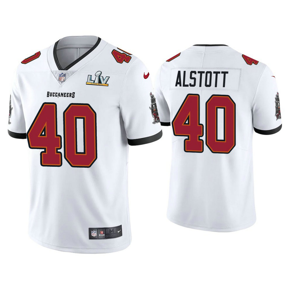 2021 Tampa Bay Buccaneers #40 Mike Alstott White Super Bowl LIV White Vapor Limited Jersey