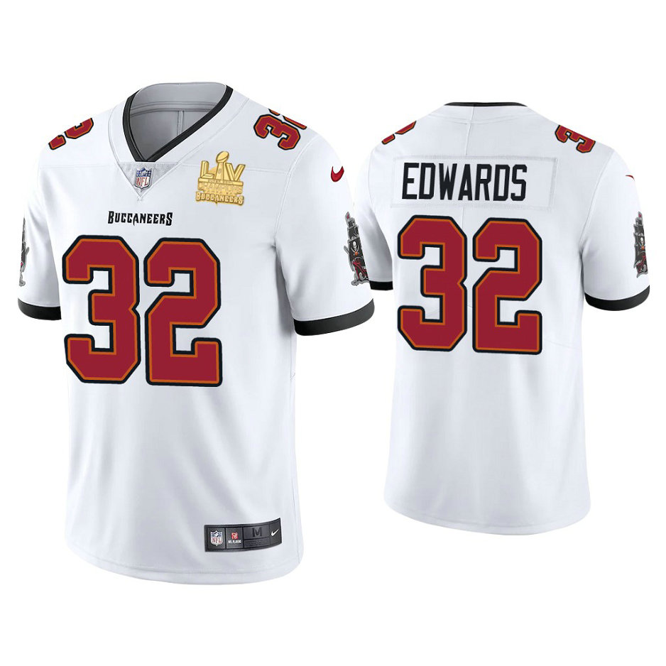 2021 Tampa Bay Buccaneers #32 Mike Edwards White Super Bowl LIV Champions White Vapor Limited Jersey 2021 Tampa Bay Buccaneers #32 Mike Edwards White Super Bowl LIV Champions White Vapor Limited Jersey