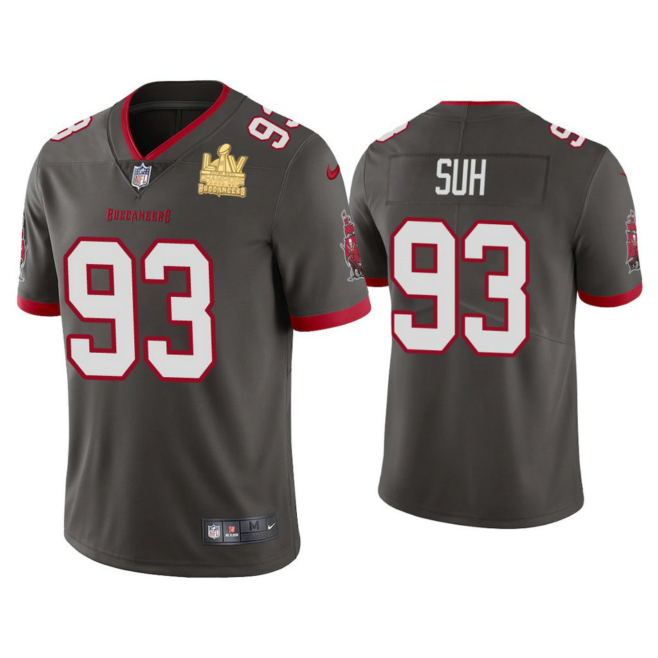 2021 Tampa Bay Buccaneers #93 Ndamukong Suh Pewter Super Bowl LIV Champions Pewter Vapor Limited Jersey