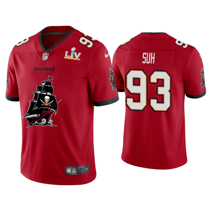 2021 Tampa Bay Buccaneers #93 Ndamukong Suh Red Super Bowl LIV Champions Red Team Logo Jersey 2021 Tampa Bay Buccaneers #93 Ndamukong Suh Red Super Bowl LIV Champions Red Team Logo Jersey