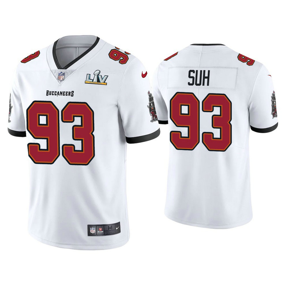 2021 Tampa Bay Buccaneers #93 Ndamukong Suh White Super Bowl LIV White Vapor Limited Jersey 2021 Tampa Bay Buccaneers #93 Ndamukong Suh White Super Bowl LIV White Vapor Limited Jersey