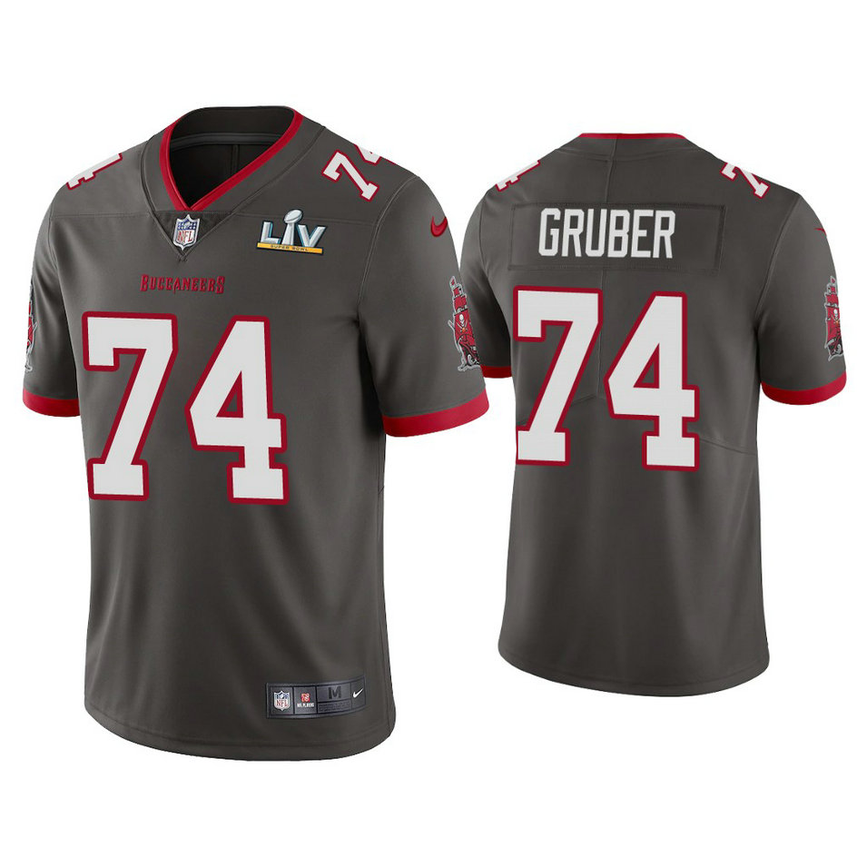 2021 Tampa Bay Buccaneers #74 Paul Gruber Pewter Super Bowl LIV Pewter Vapor Limited Jersey 2021 Tampa Bay Buccaneers #74 Paul Gruber Pewter Super Bowl LIV Pewter Vapor Limited Jersey