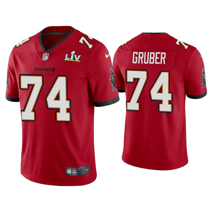 2021 Tampa Bay Buccaneers #74 Paul Gruber Red Super Bowl LIV Red Vapor Limited Jersey 2021 Tampa Bay Buccaneers #74 Paul Gruber Red Super Bowl LIV Red Vapor Limited Jersey