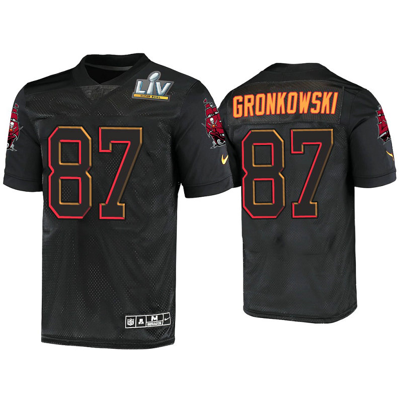 2021 Tampa Bay Buccaneers #87 Rob Gronkowski Black Super Bowl LIV Jersey