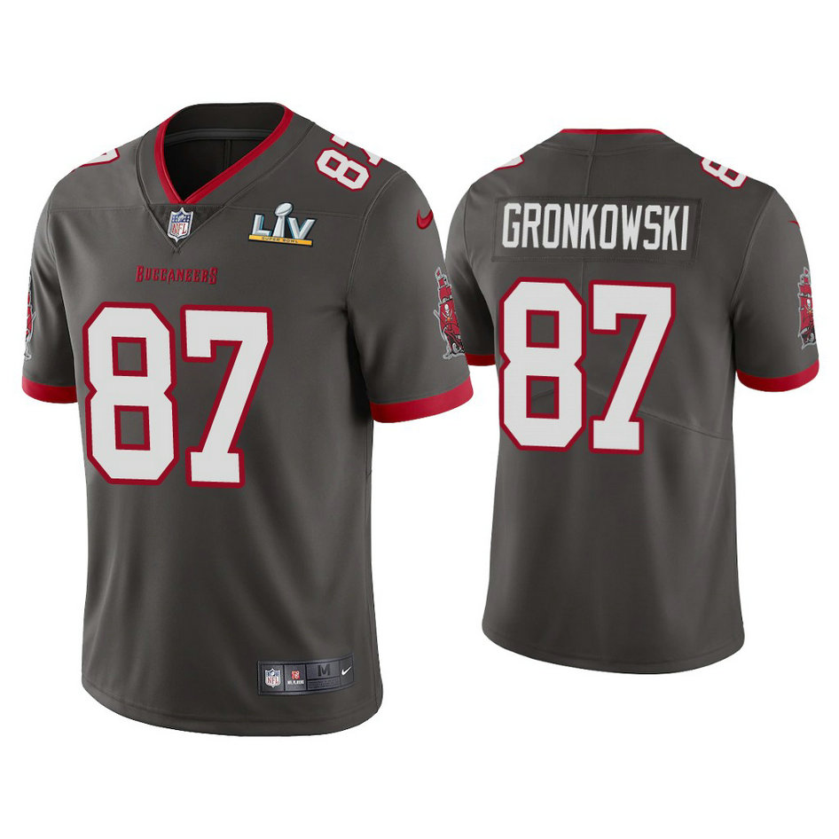 2021 Tampa Bay Buccaneers #87 Rob Gronkowski Pewter Super Bowl LIV Pewter Vapor Limited Jersey