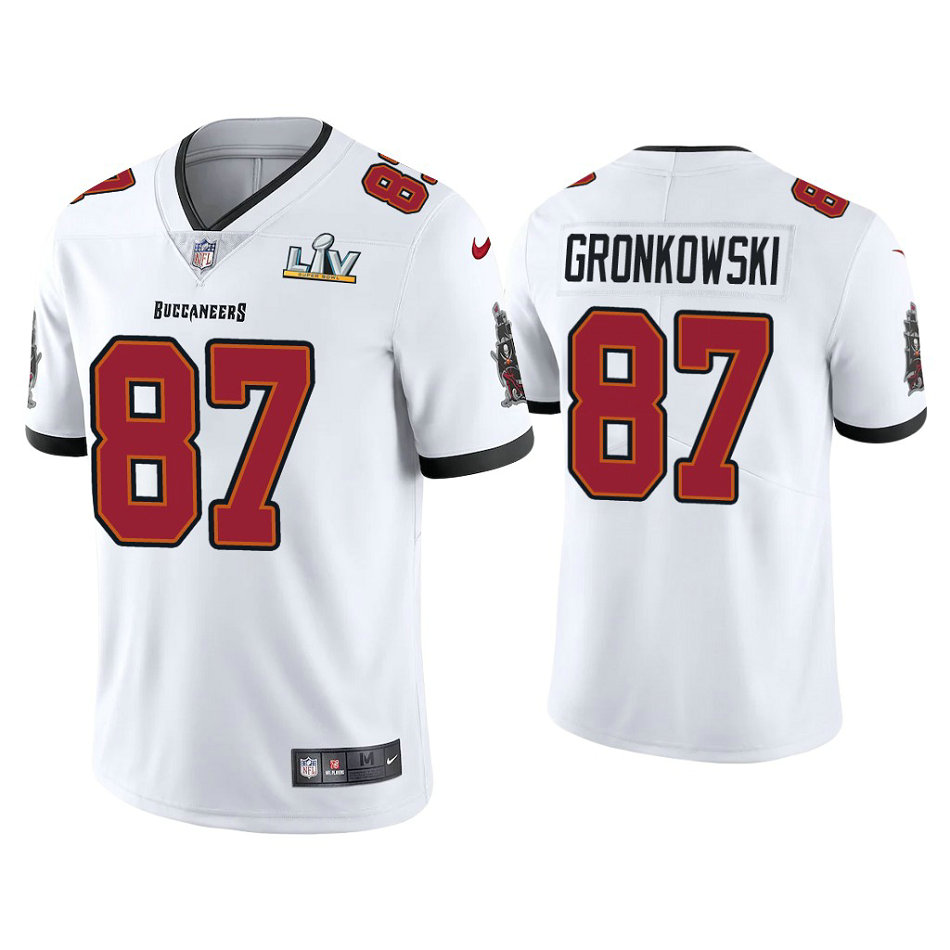 2021 Tampa Bay Buccaneers #87 Rob Gronkowski White Super Bowl LIV White Vapor Limited Jersey