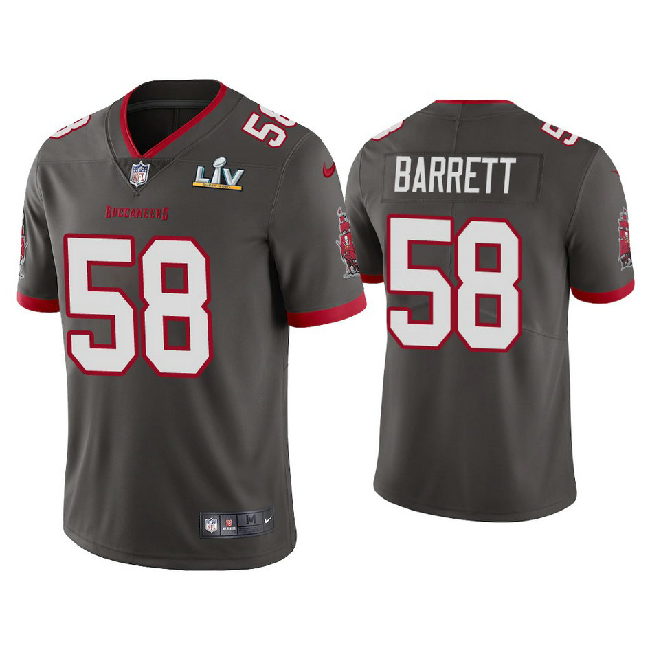 2021 Tampa Bay Buccaneers #58 Shaquil Barrett Pewter Super Bowl LIV Pewter Vapor Limited Jersey