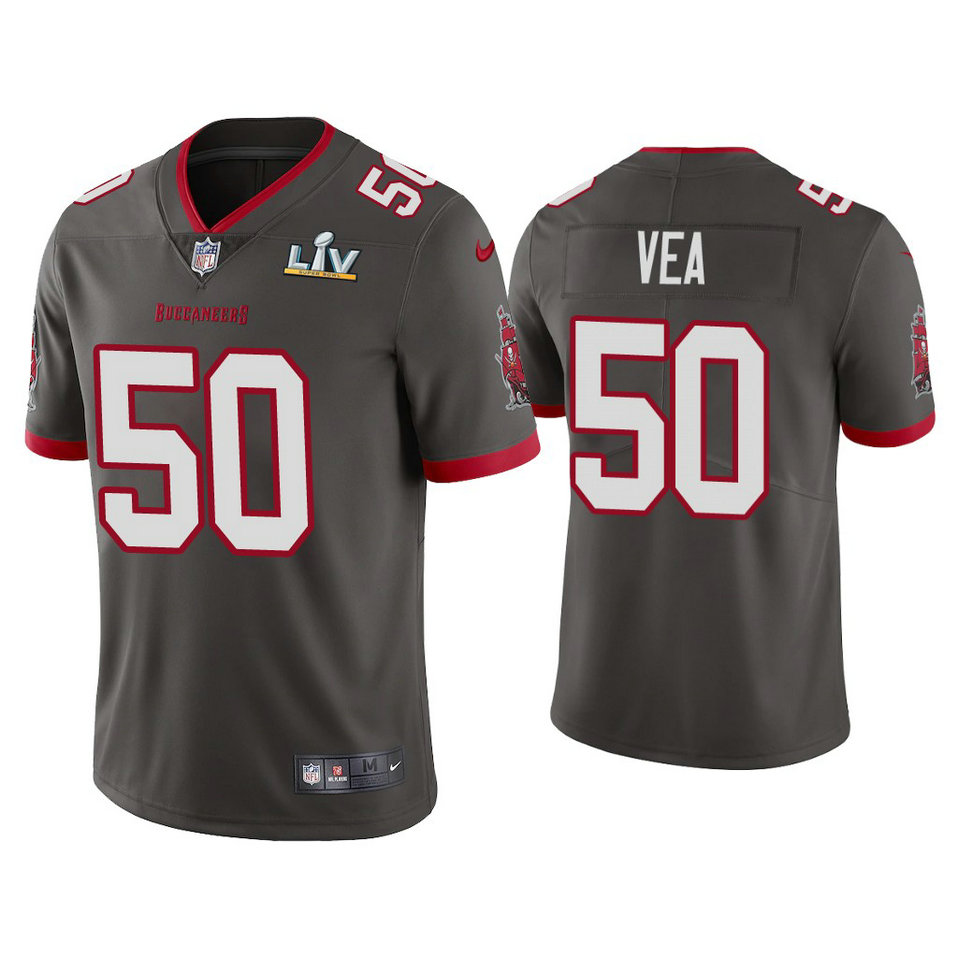 2021 Tampa Bay Buccaneers #50 Vita Vea Pewter Super Bowl LIV Pewter Vapor Limited Jersey