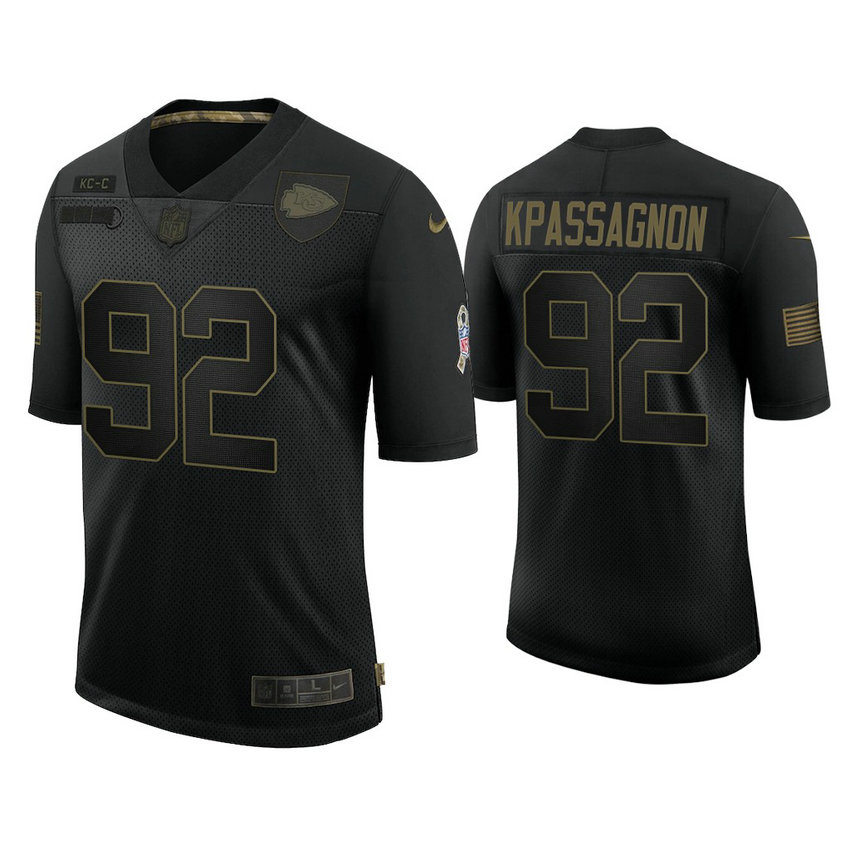 Kansas City Chiefs #92 Tanoh Kpassagnon Black 2020 Salute to Service Limited Jersey Kansas City Chiefs #92 Tanoh Kpassagnon Black 2020 Salute to Service Limited Jersey