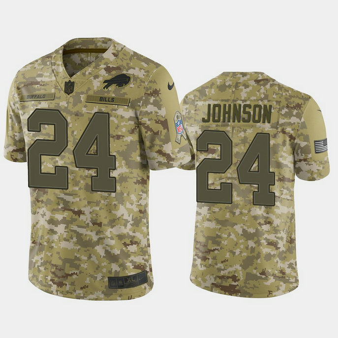 Buffalo Bills Taron Johnson #24 Camo Jersey 2018 Salute to Service