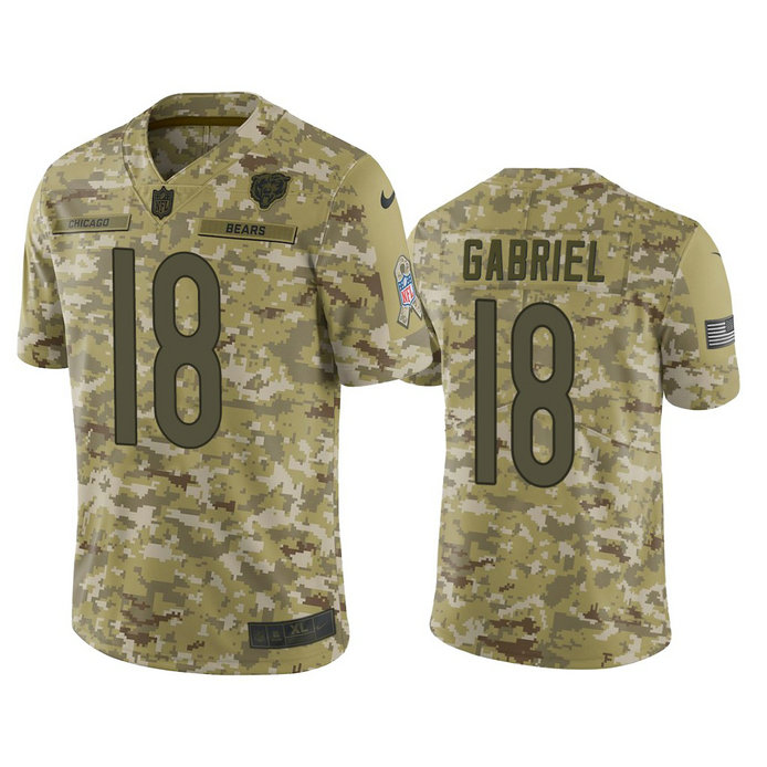 Chicago Bears Taylor Gabriel #18 2018 Salute to Service Limited Camo Jersey