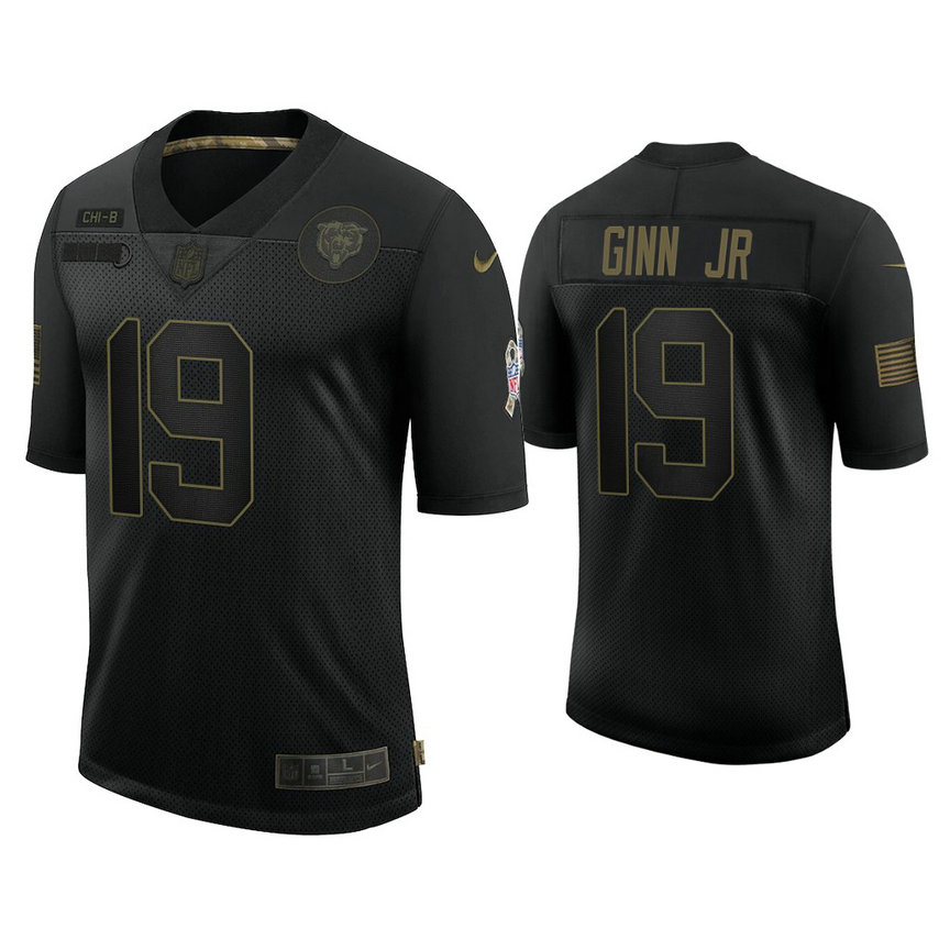 Chicago Bears #19 Ted Ginn Jr. Black 2020 Salute to Service Limited Jersey