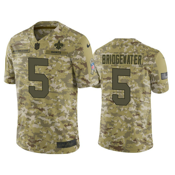 New Orleans Saints Teddy Bridgewater #5 2018 Salute to Service Limited Camo Jersey New Orleans Saints Teddy Bridgewater #5 2018 Salute to Service Limited Camo Jersey
