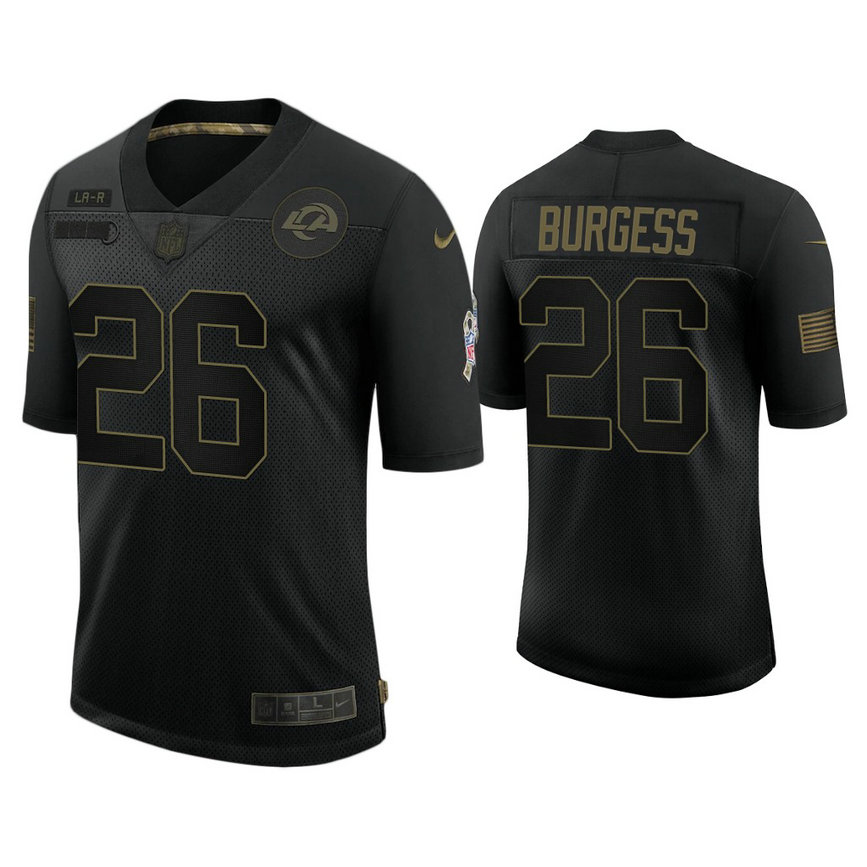 Los Angeles Rams #26 Terrell Burgess Black 2020 Salute to Service Limited Jersey Los Angeles Rams #26 Terrell Burgess Black 2020 Salute to Service Limited Jersey