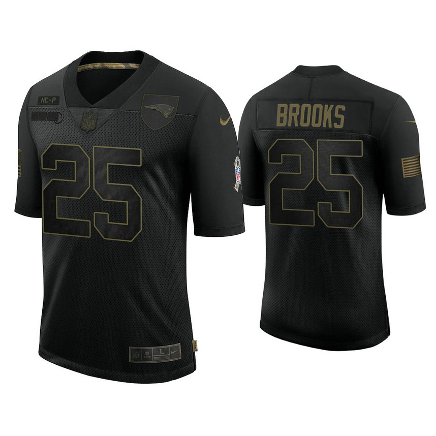 New England Patriots #25 Terrence Brooks Black 2020 Salute to Service Limited Jersey New England Patriots #25 Terrence Brooks Black 2020 Salute to Service Limited Jersey