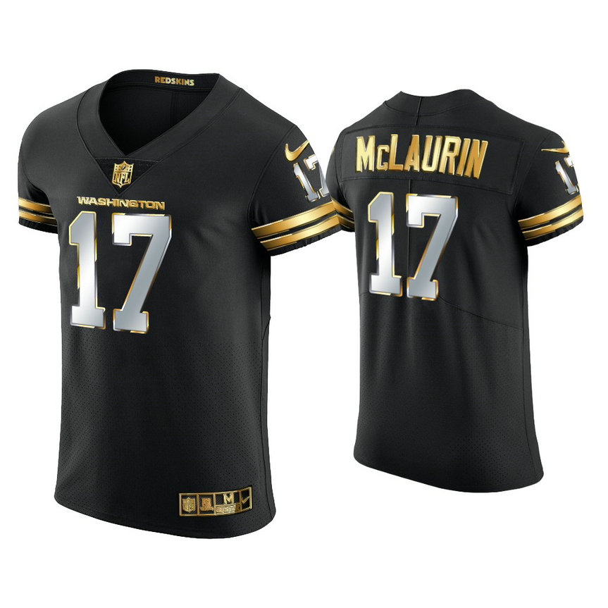 Washington Football Team #17 Terry McLaurin Black Golden Edition Vapor Elite Jersey