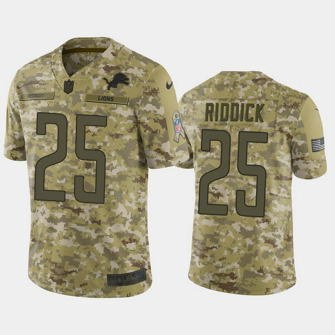 Detroit Lions Theo Riddick #25 2018 Salute to Service Limited Camo Jersey