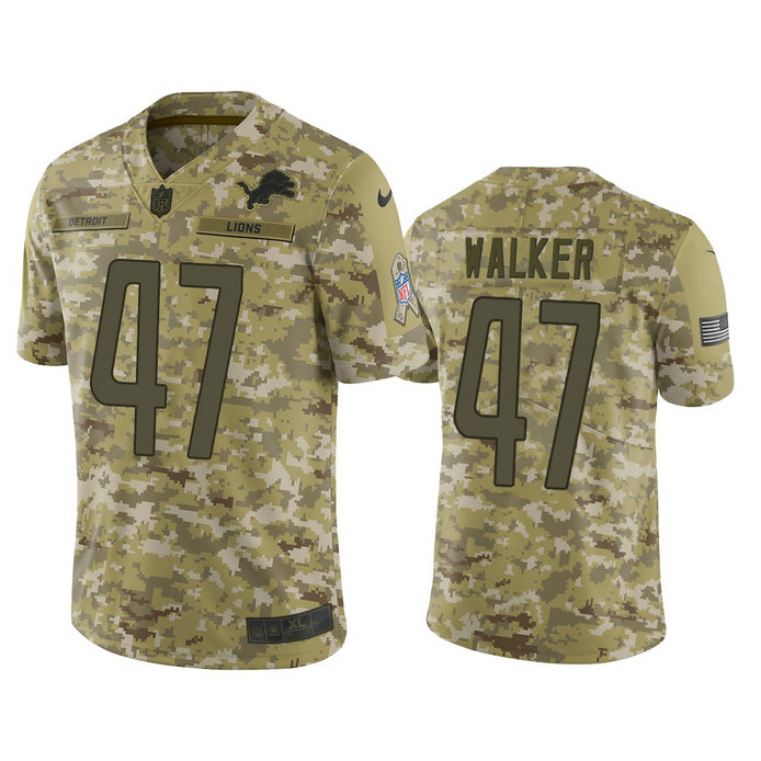 Detroit Lions Tracy Walker #47 Camo Jersey 2018 Salute to Service