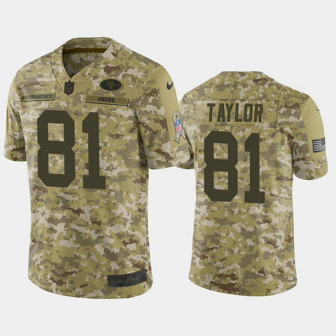 San Francisco 49ers Trent Taylor #81 Camo Jersey 2018 Salute to Service