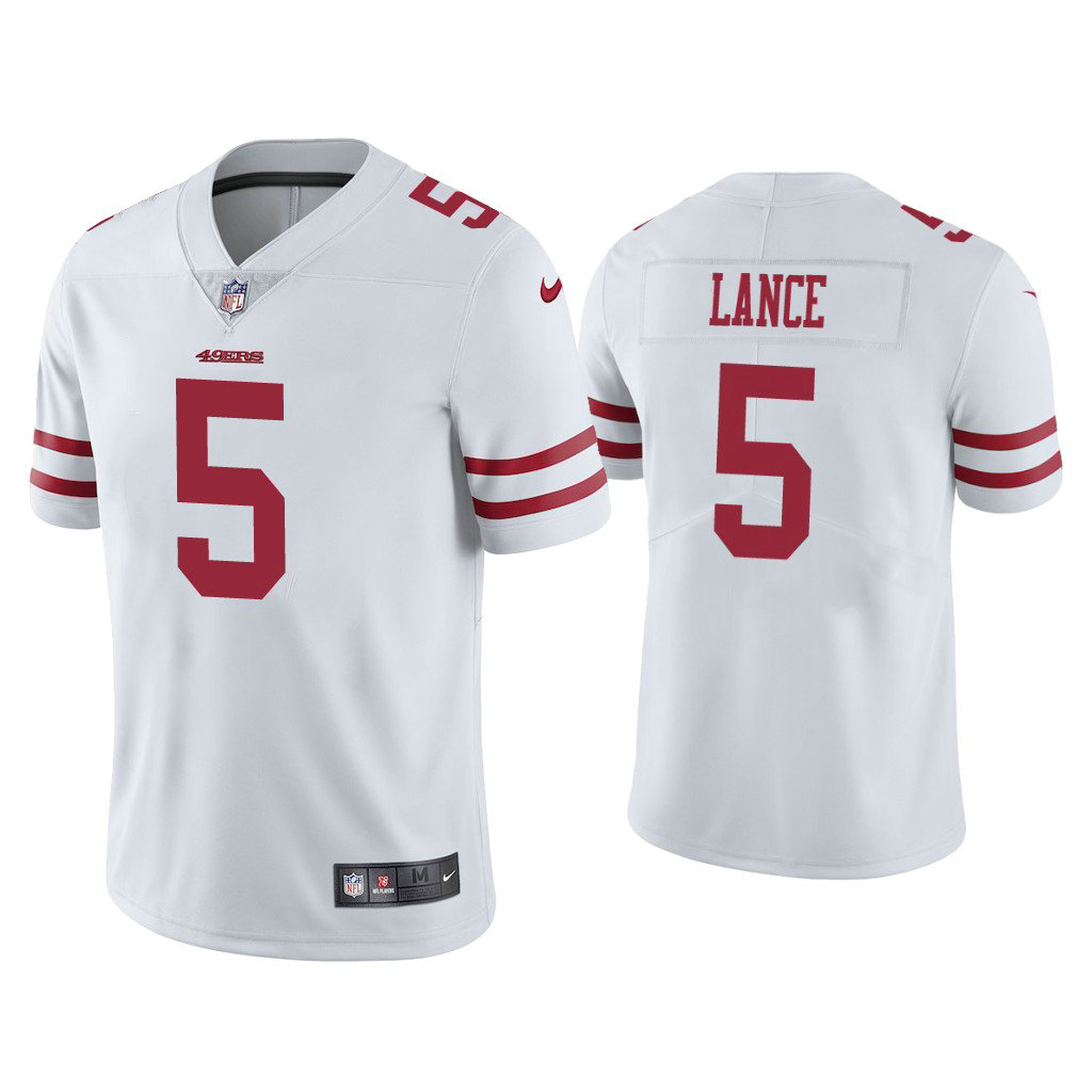 San Francisco 49ers #5 Trey Lance White 2021 NFL Draft Vapor Limited Jersey San Francisco 49ers #5 Trey Lance White 2021 NFL Draft Vapor Limited Jersey