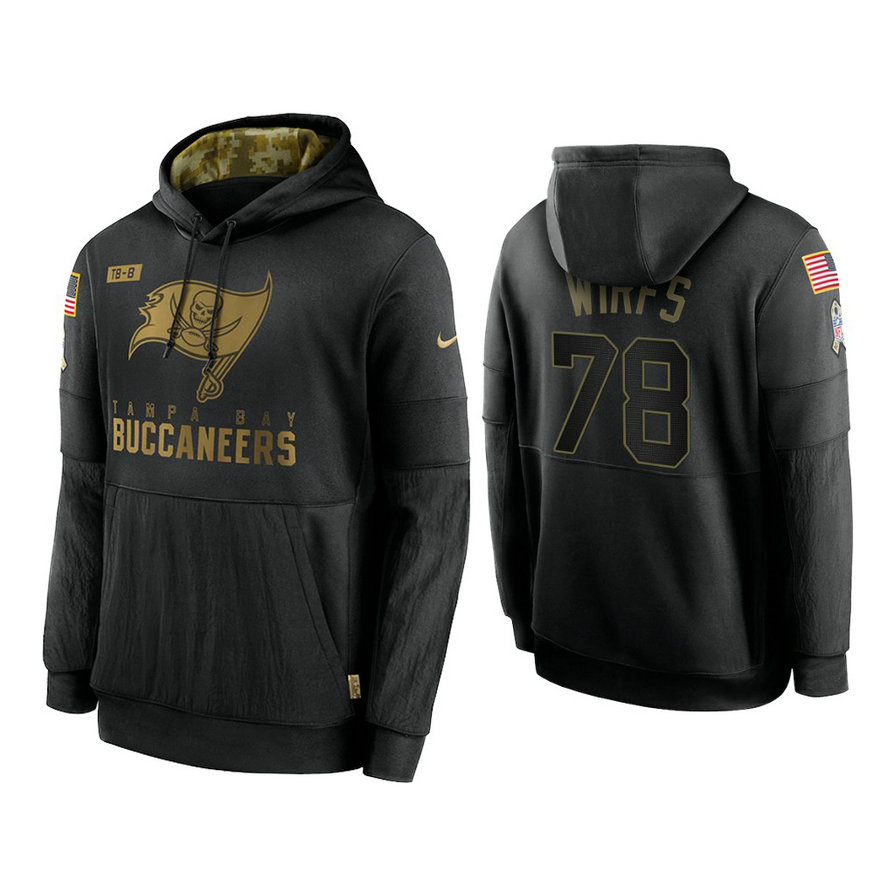 Tampa Bay Buccaneers #78 Tristan Wirfs Black 2020 Salute to Service Sideline Performance Pullover Hoodie Tampa Bay Buccaneers #78 Tristan Wirfs Black 2020 Salute to Service Sideline Performance Pullover Hoodie