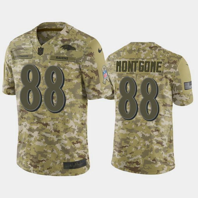 Baltimore Ravens Ty Montgomery #88 2018 Salute to Service Limited Camo Jersey