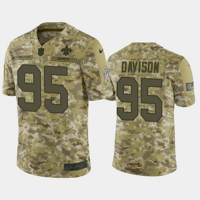 New Orleans Saints Tyeler Davison #95 Camo Jersey 2018 Salute to Service New Orleans Saints Tyeler Davison #95 Camo Jersey 2018 Salute to Service