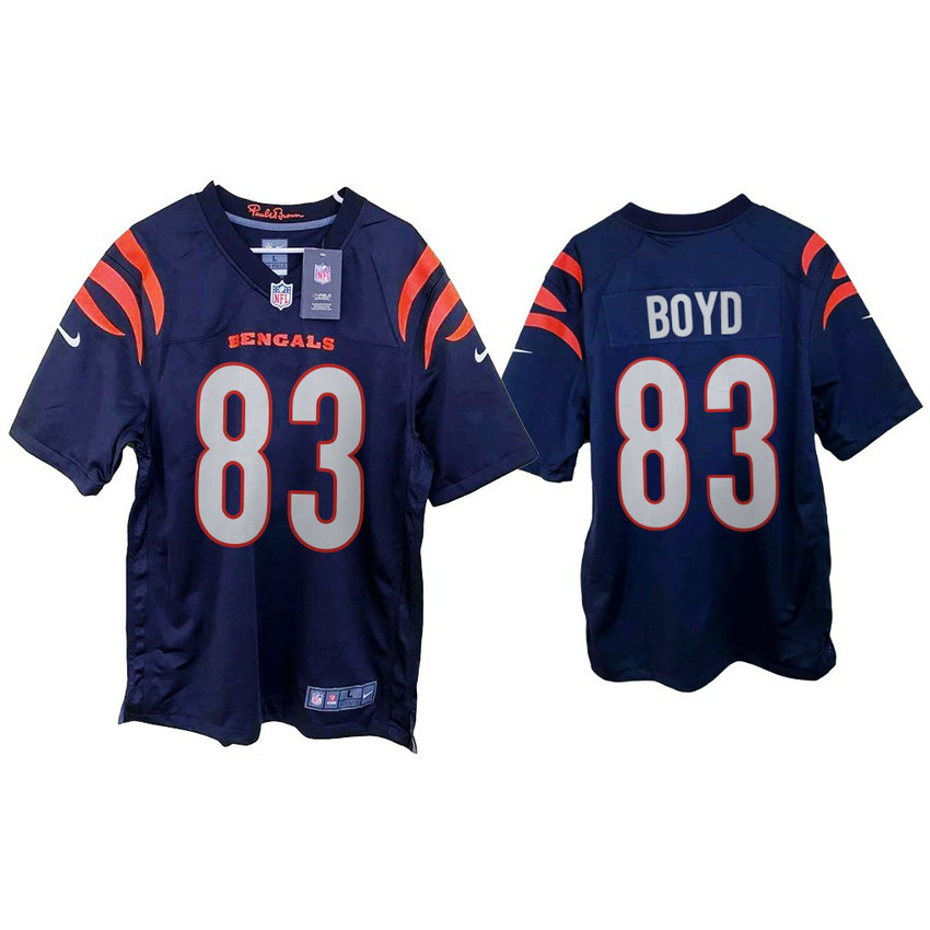 2021 Cincinnati Bengals #83 Tyler Boyd Navy Game Jersey