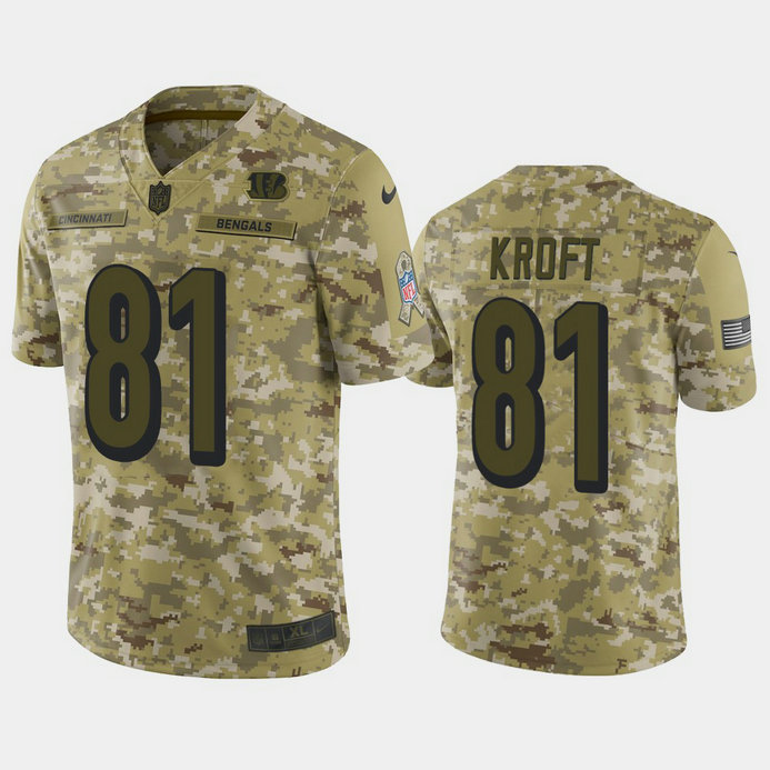 Cincinnati Bengals Tyler Kroft #81 Camo Jersey 2018 Salute to Service Cincinnati Bengals Tyler Kroft #81 Camo Jersey 2018 Salute to Service