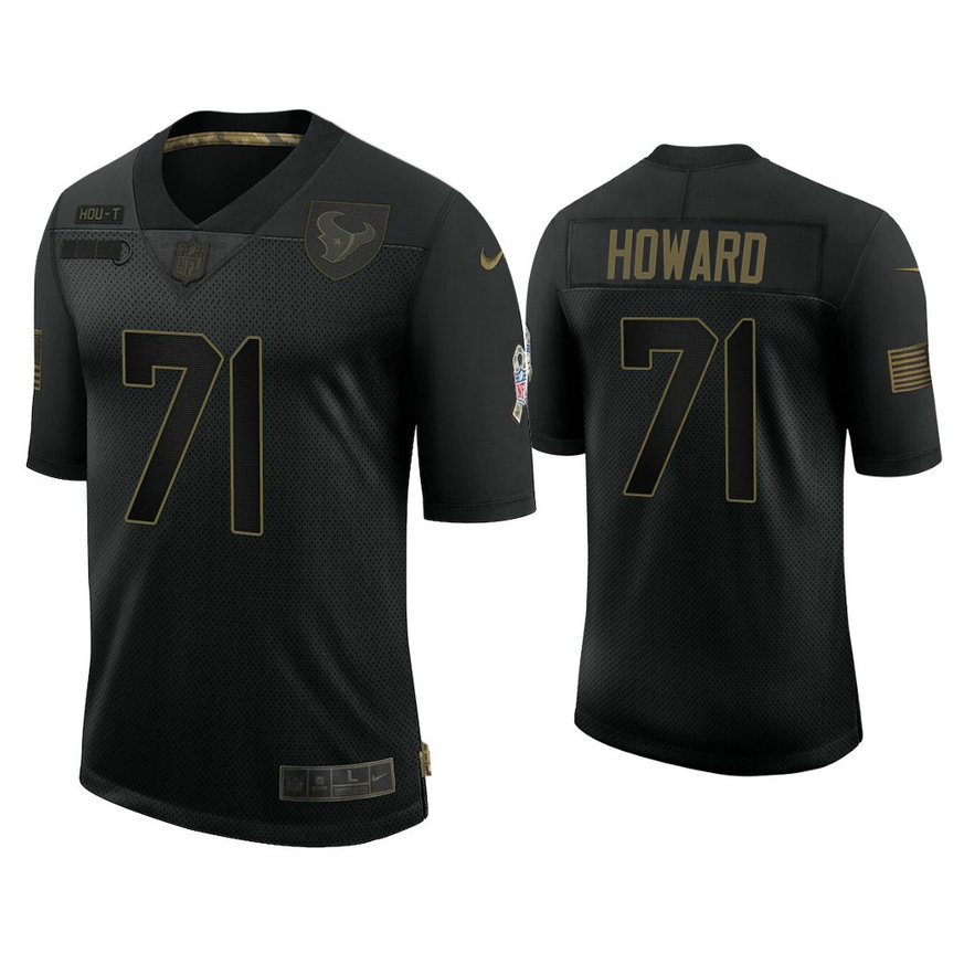 Houston Texans #71 Tytus Howard Black 2020 Salute to Service Limited Jersey