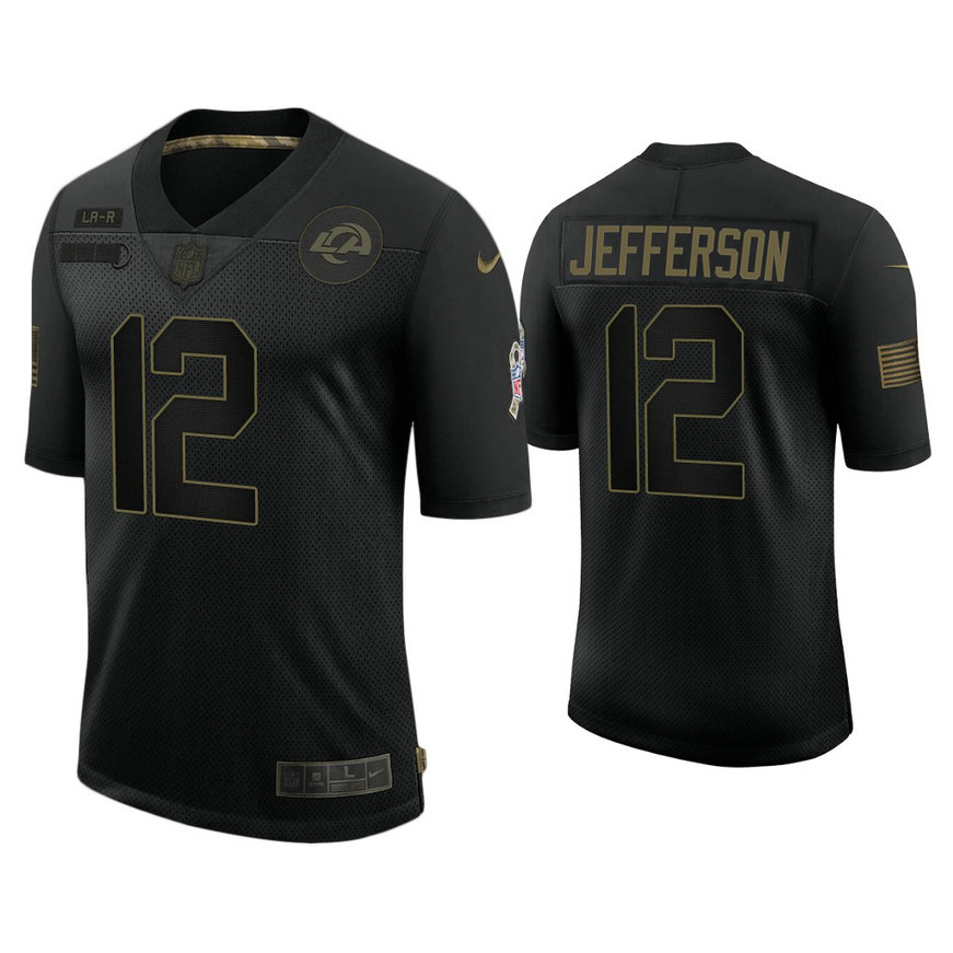 Los Angeles Rams #12 Van Jefferson Black 2020 Salute to Service Limited Jersey