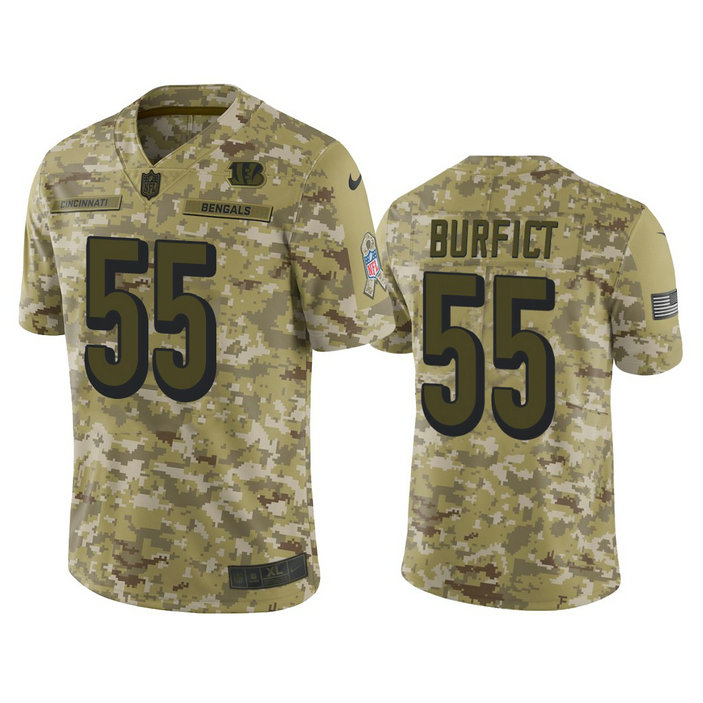 Cincinnati Bengals Vontaze Burfict #55 2018 Salute to Service Limited Camo Jersey