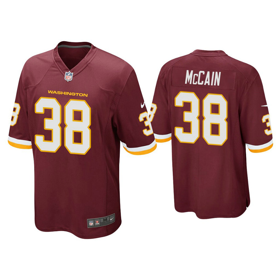 Washington Football Team #38 Bobby McCain Burgundy Game Jersey